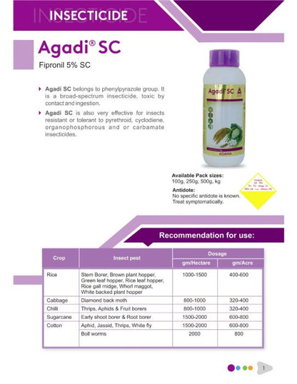 Adama Agadi SC (Fipronil 5% SC) Insecticide