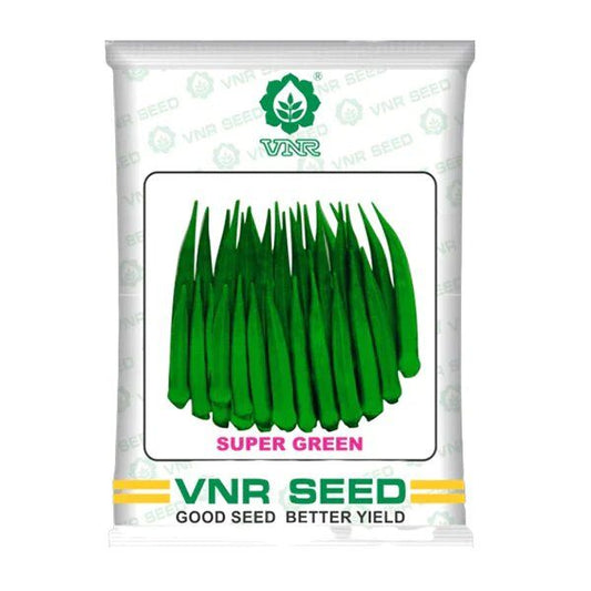 VNR Super Green Bhindi OP Seeds 500 Gm