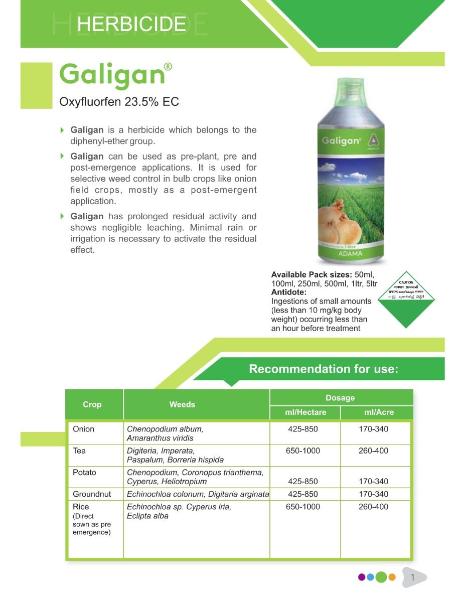 oxyfluorfen herbicide uses Adama Galigan (Oxyfluorfen 23.5% EC) Herbicide – Cultree India