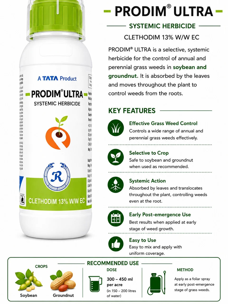 TATA Rallis Prodim Ultra (Clethodim 13% w/w EC) Herbicide